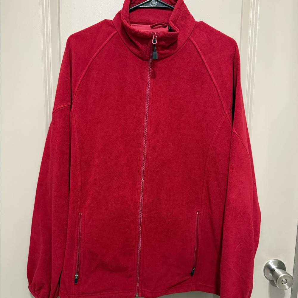 Men's Lightweight Zip-Front Shirt Jacket in Deep Red
